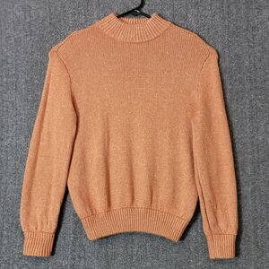 Aerie Sweater Womens Small Light Brown Long Sleeve Mock Neck Preppy Pullover